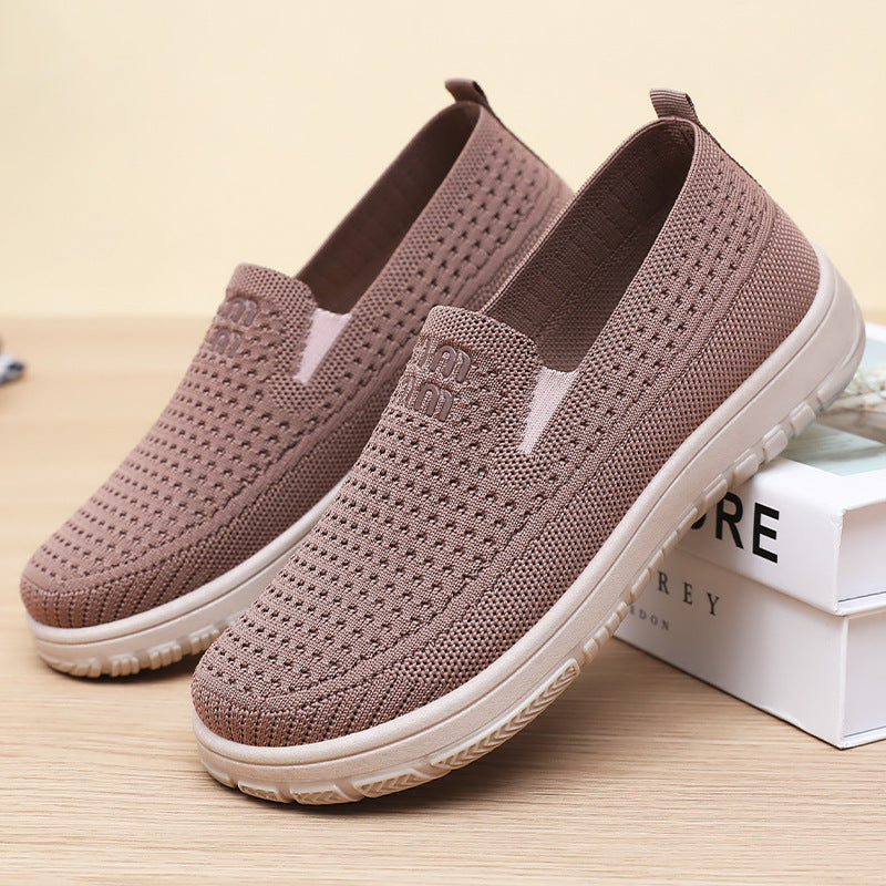 Damen Bequeme Komfort-Sneakers mit atmungsaktivem Strickdesign EB