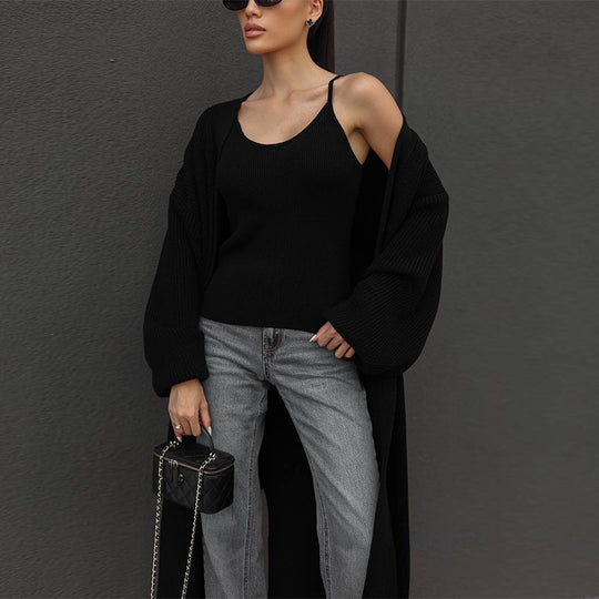 Damen lässiger Strickmantel EB