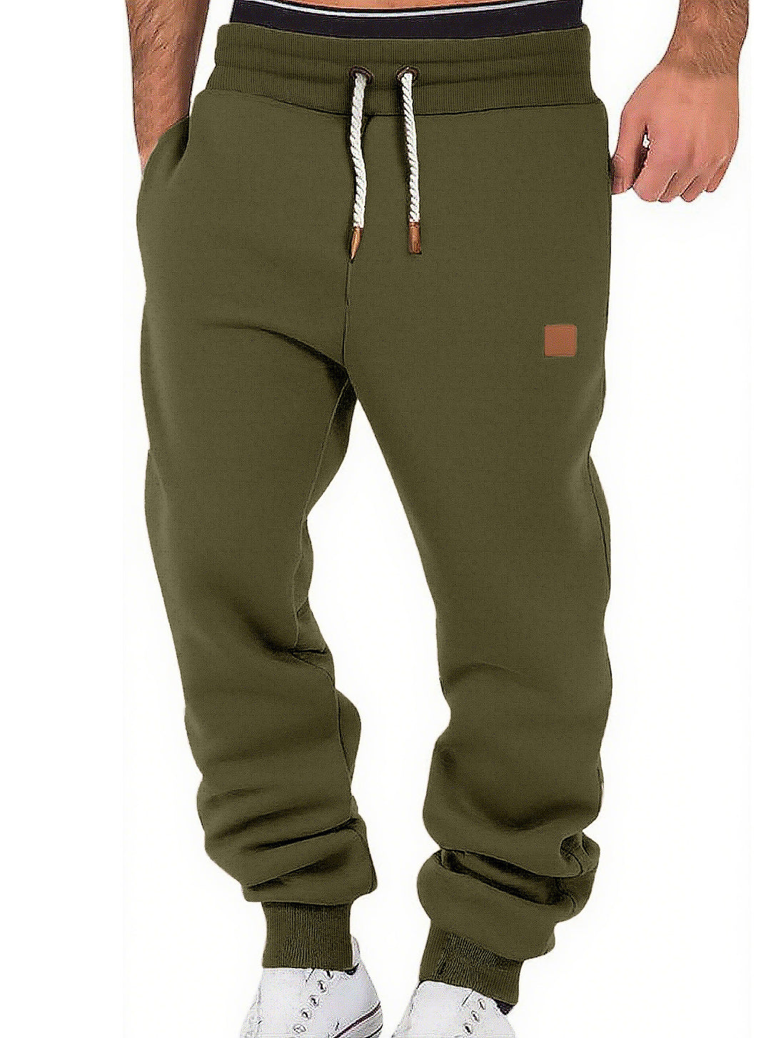 Herren nan komfortable Jogginghose aus hochwertiger Baumwollmischung mit elastischem Bund Kordelzug und Bündchen EB