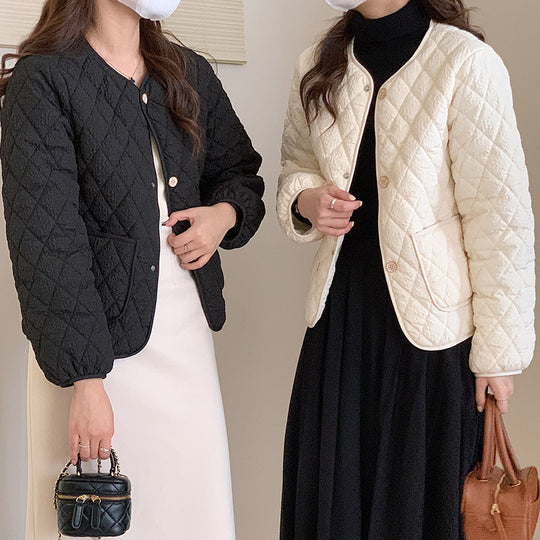 Damen Steppjacke mit praktischem Knopfverschluss und seitlichen Taschen EB