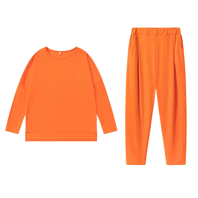 Damen Sportliches Sweat-Outfit mit elastischem Bund und geräumigen Taschen EB