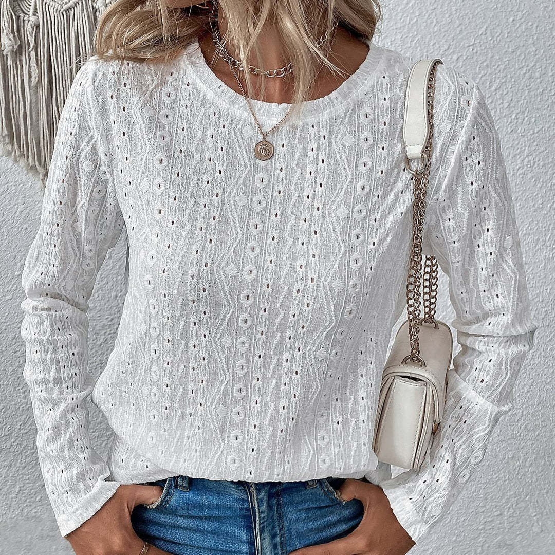 Damen Elegante und luftige Bluse mit Stickerei EB