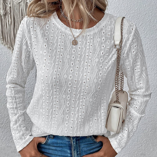 Damen Elegante und luftige Bluse mit Stickerei EB