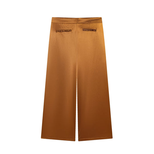 Damen elegante Culotte-Hose mit Knopfdetails und hohem Bund EB