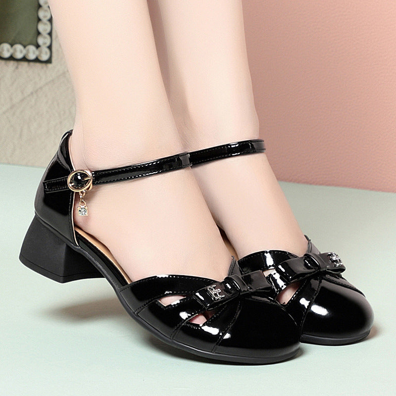 Damen Mary Jane Schuhe mit elegantem Riemchen und komfortablem Blockabsatz EB