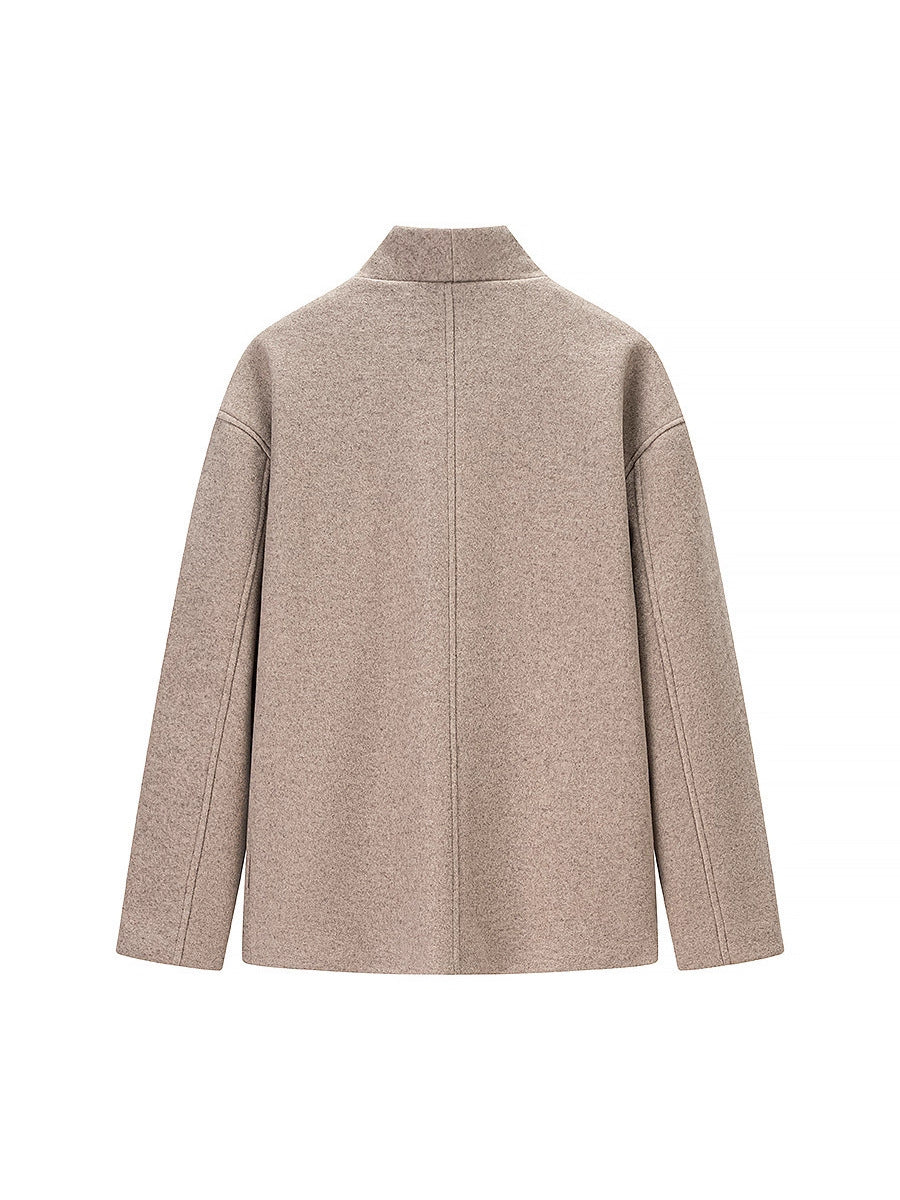 Damen elegante Winterjacke mit doppelter Knopfleiste und Stehkragen EB