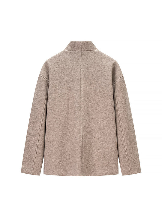 Damen elegante Winterjacke mit doppelter Knopfleiste und Stehkragen EB