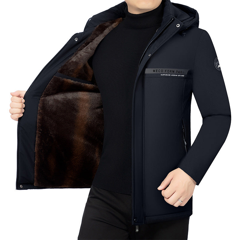 Herren Wattierte Stehkragenjacke mit wasserabweisender Oberfläche und Reißverschlusstaschen EB