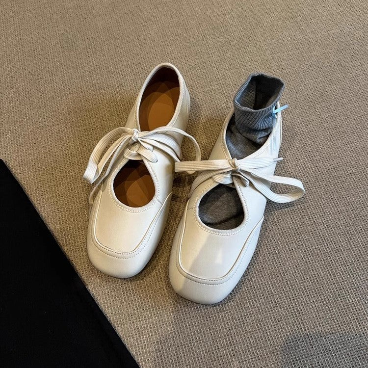 Damen Ballettschuhe mit elastischem Knöchelschutz und dekorativem Schleifenverschluss EB