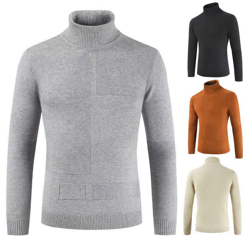 Herren Rollkragenpullover aus weichem Strickmaterial mit modernem Design EB
