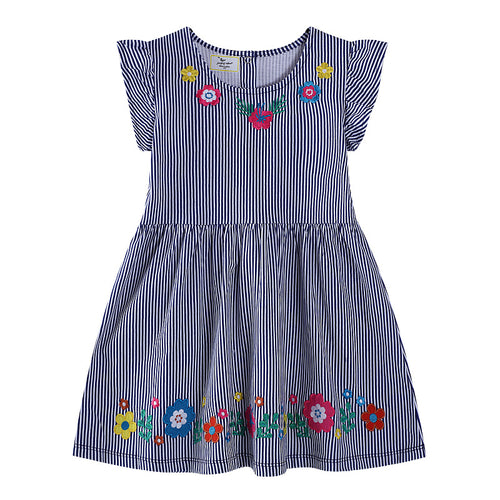 Mädchen Blumenstickerei Sommerkleid EB