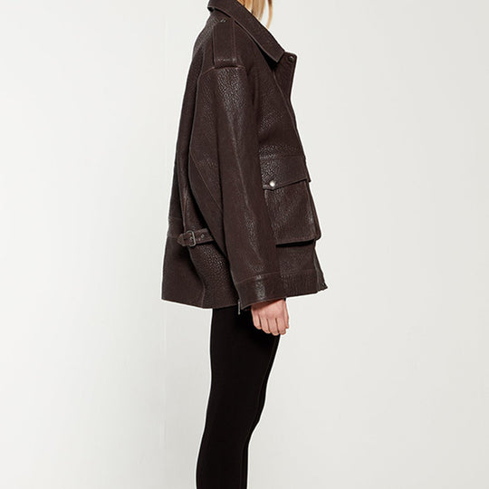 Damen Oversized jacke im robusten Design mit praktischen Taschen EB