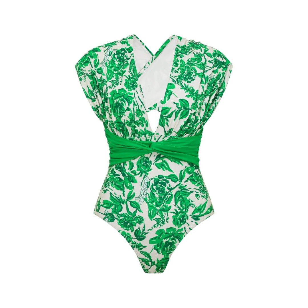 Damen Badeanzug und Wickelrock Set EB