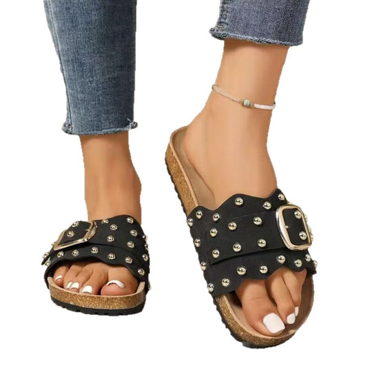 Damen elegante und komfortable Sandalen mit dekorativem Riemendesign EB