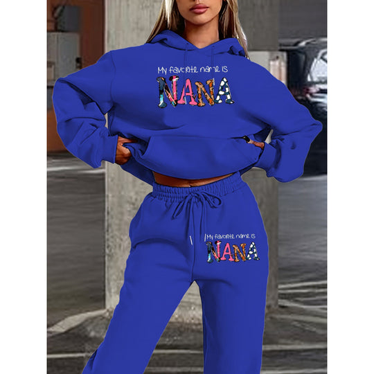 Damen Jogginganzug mit kreativem Schriftzug und bequemer Passform EB