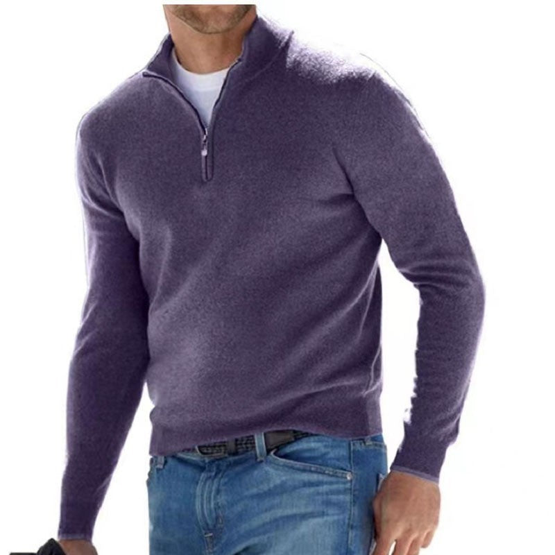 Damen nan leichter Sweatshirtpullover mit halbem Reißverschluss EB