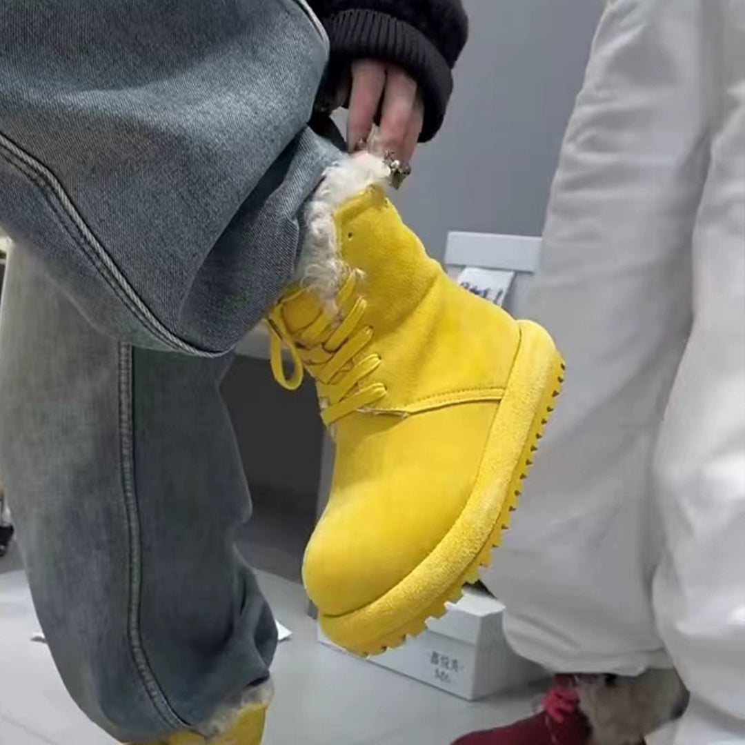 Damen Fleecegefütterte Winterboots mit rutschfester Sohle und modernem Design EB