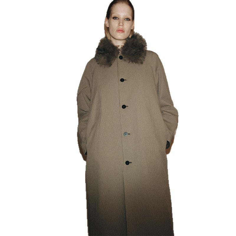 Damen Modische Manteljacke mit elegantem Kragen und Knopfverschluss EB