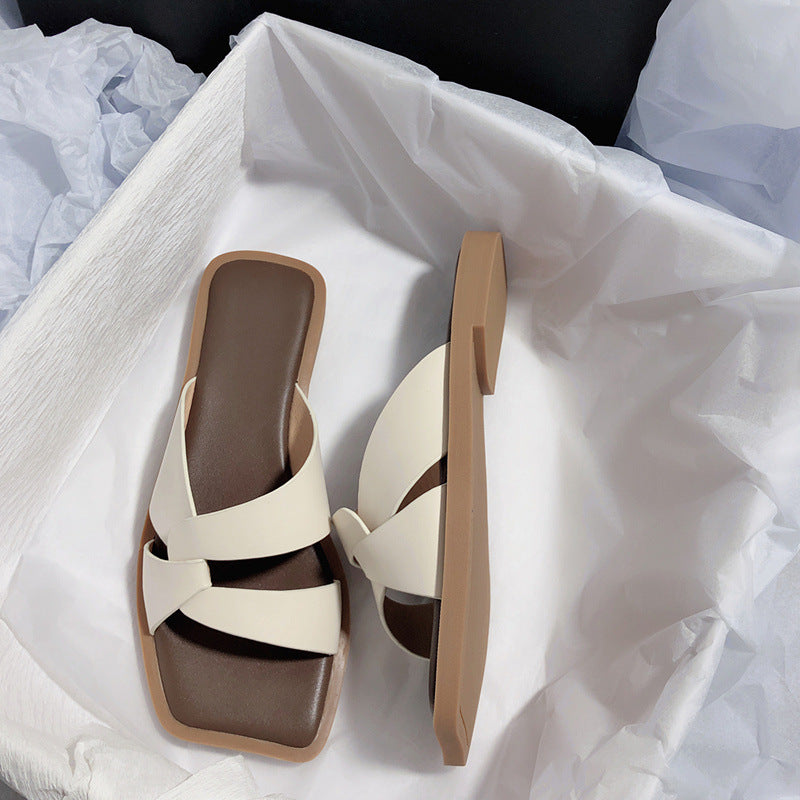 Damen elegante Zehentrenner-Sandalen mit geflochtenem Riemendesign und komfortablem Fußbett EB