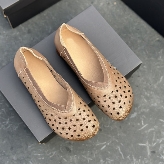 Damen Fashion-Ballerinas mit luftiger Lochmusterung EB