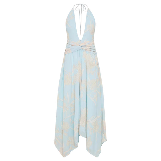Damen Elegantes Wickelkleid mit tiefem V-Ausschnitt und floralem Design EB