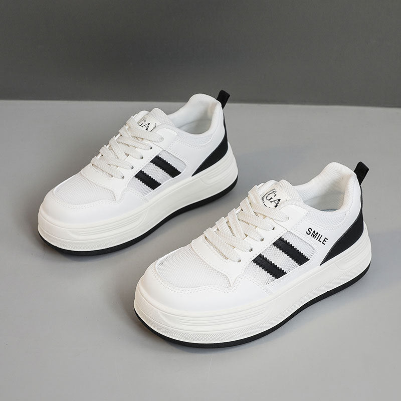 Damen trendige Plateausneaker mit atmungsaktiver Mesh-Oberfläche und dämpfender Sohle EB