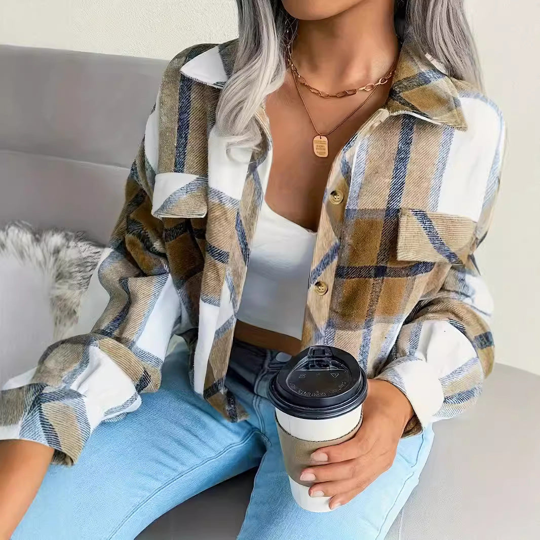 Damen karierte Hemdjacke EB