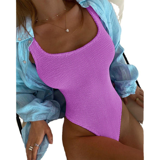 Damen einteiliger Badeanzug mit strukturiertem Finish EB
