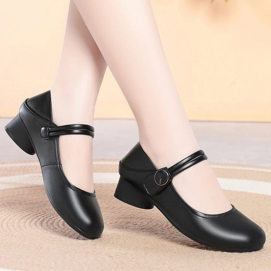 Damen Komfortable Ballerinas mit verstellbarem Riemen EB