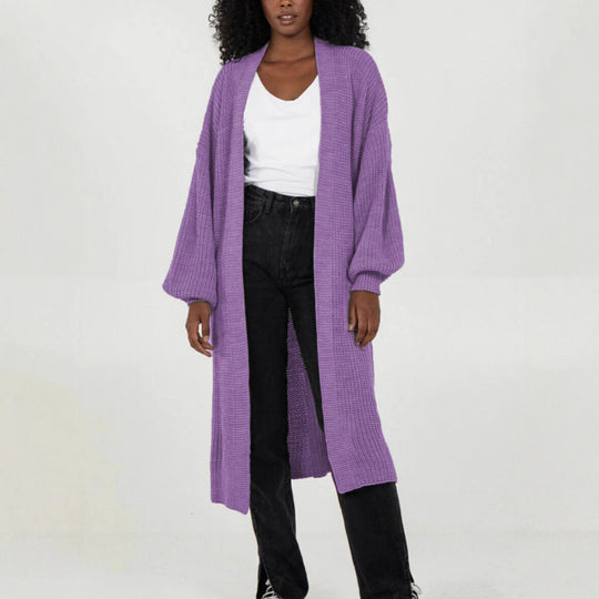 Damen Langstrickjacke mit lässigem Oversized-Schnitt und voluminösen Ärmeln EB