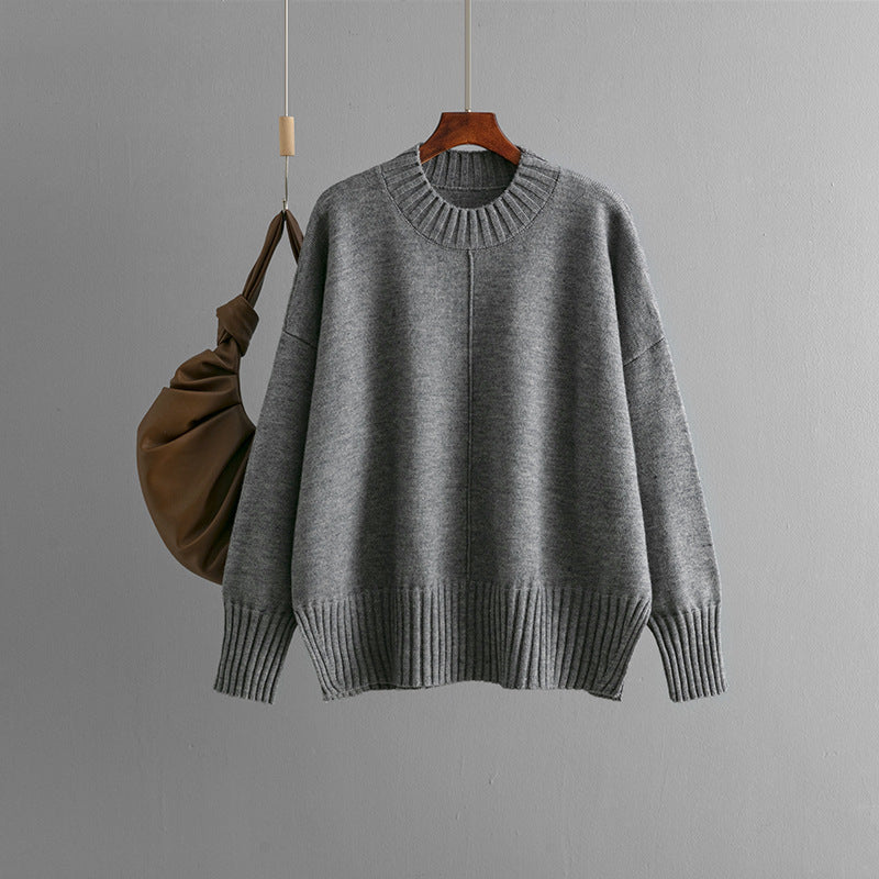 Damen Oversized Strickpullover mit Rippenbund EB