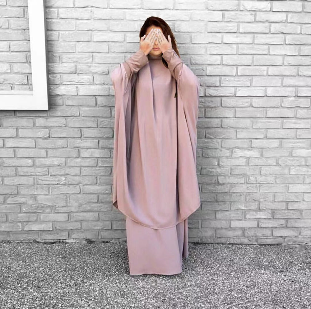 Damen Elegantes Maxikleid mit weit ausgestellten Ärmeln und fließendem Schnitt EB