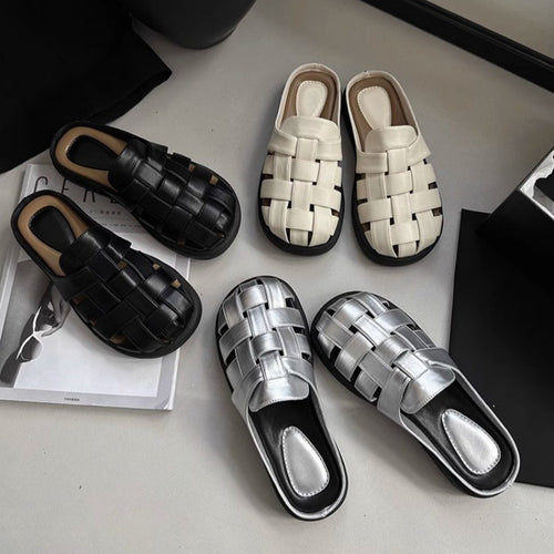 Damen Komfortable geflochtene Sandalen mit bequemer Fußbettgestaltung EB