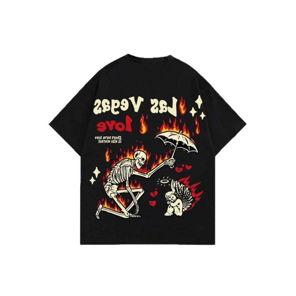 Damen Grafik T-Shirt mit einzigartigem Skelettmotiv und lebhaftem Druck EB