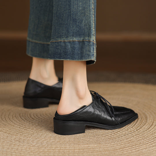 Damen elegante Schnürschuhe aus hochwertigem Leder EB