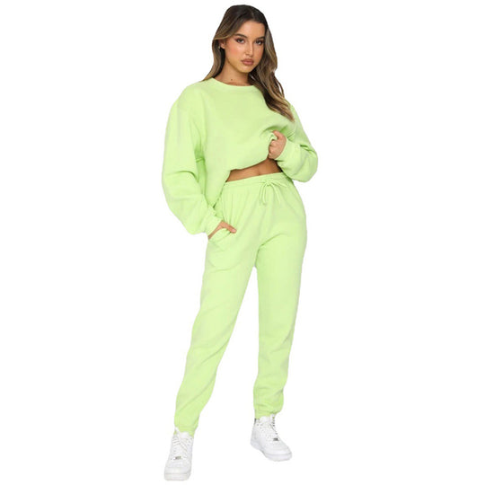 Damen Sportlicher Fleece Sweatanzug EB