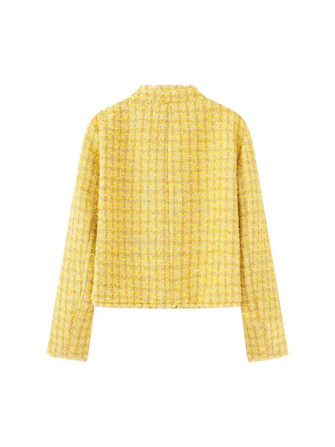 Damen stilvolle Kurzjacke im strukturierten Tweed-Design mit dekorativen Knöpfen EB