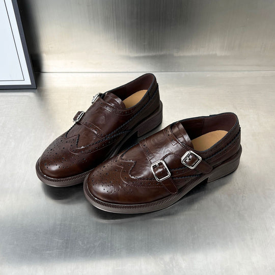 Damen Elegante Schnürschuhe mit doppeltem Schnallenverschluss und modischen Details EB