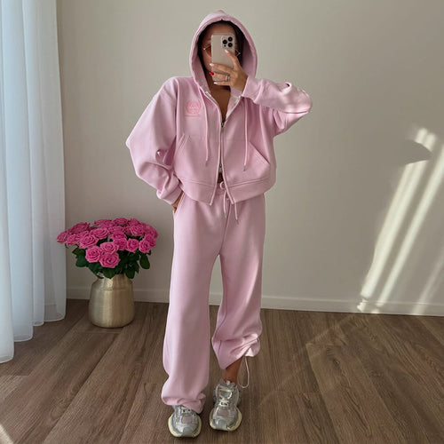 Damen lässiger Hoodie und Jogginghose Set EB