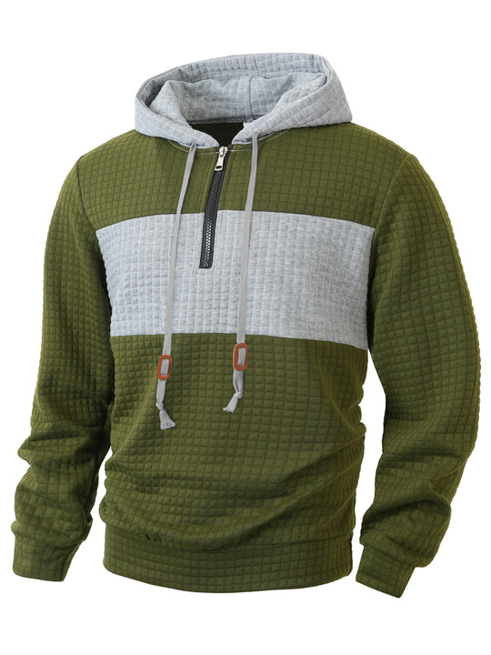 Herren Hoodie mit 1/4-Reißverschluss und strukturiertem Design EB