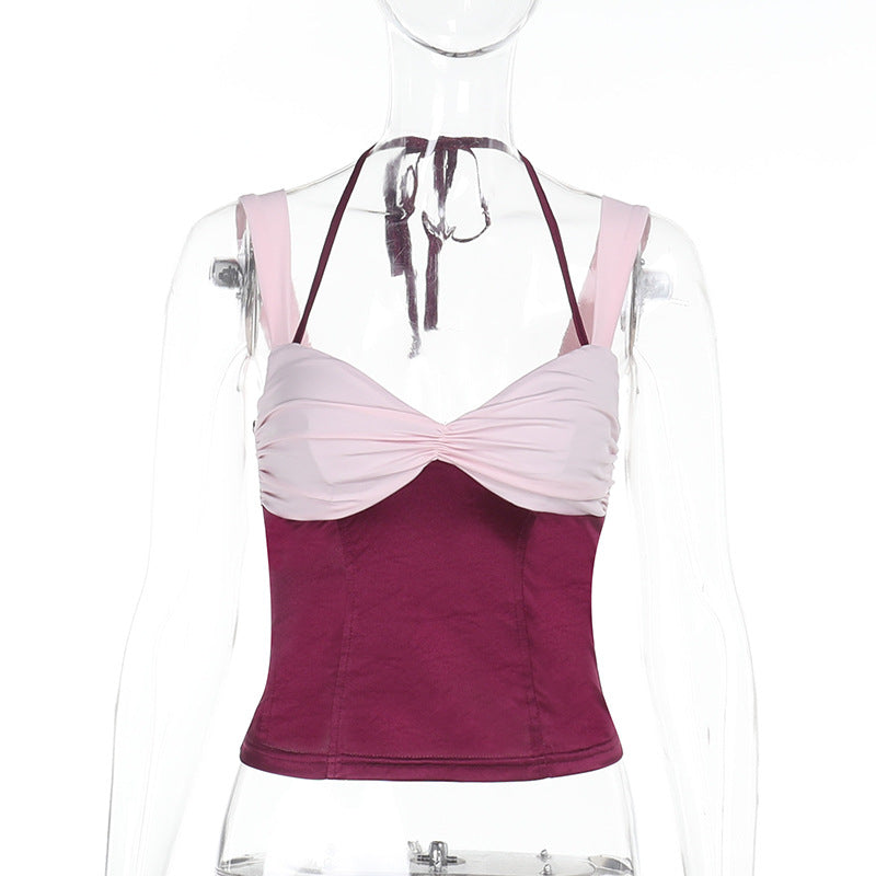 Damen Crop-Top mit schulterfreiem Design und raffinierten Rüschendetails EB
