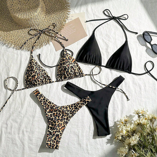 Damen Triangel-Bikini-Set mit verspieltem Design EB