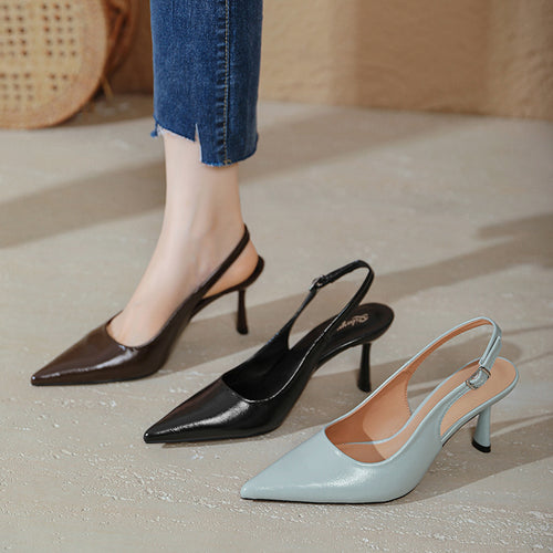 Damen Slingback-Pumps mit elegantem Glanz und komfortablem Fußbett EB