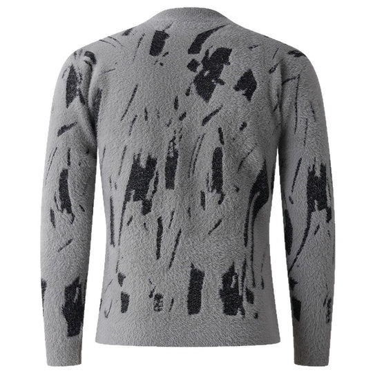 Damen modischer Pullover mit strukturiertem Muster und hohen Kragen EB