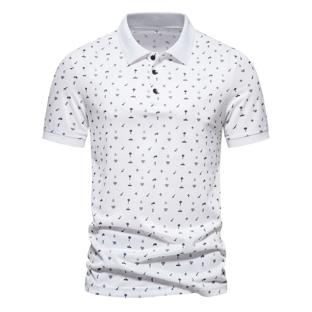 Herren Polohemd mit stilvollem Allover-Muster EB