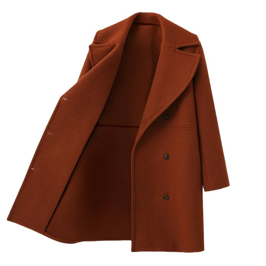 Damen Eleganter Doppelt-knopf Mantel mit modernem Revers EB