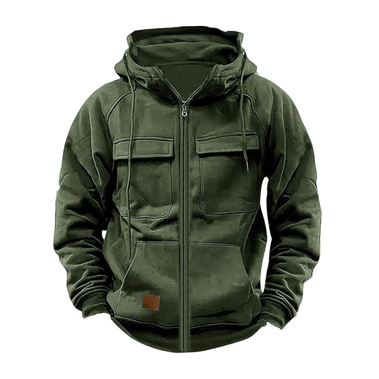 Herren funktionale Kapuzenjacke mit großen Fronttaschen EB
