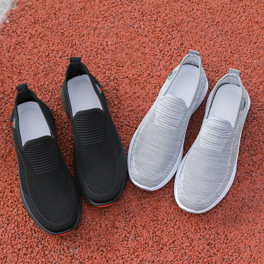 Damen Bequeme Slip-On Sneakers mit atmungsaktiver Mesh-Oberfläche und flexibler Sohle EB