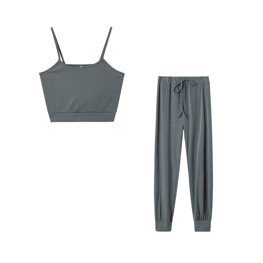 Frauen Ribbed Cropped Lounge Set EB