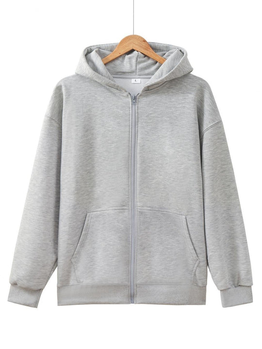 Unisex nan leichter Reißverschluss-Hoodie mit innen angerautem French-Terry, flachen Nähten und Kängurutaschen EB